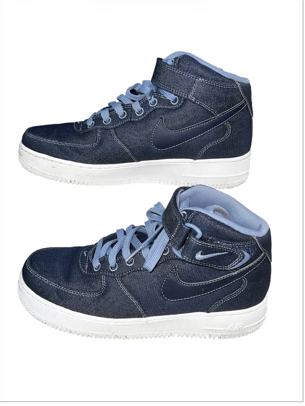 Excellent Nike Air Force 1 Mid-Top Sneakers in Navy and Light Blue size 8.5